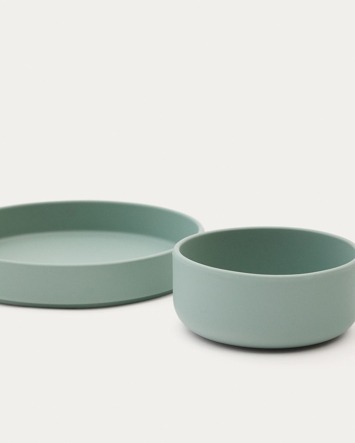 Set Lili de plato y bol de silicona turquesa