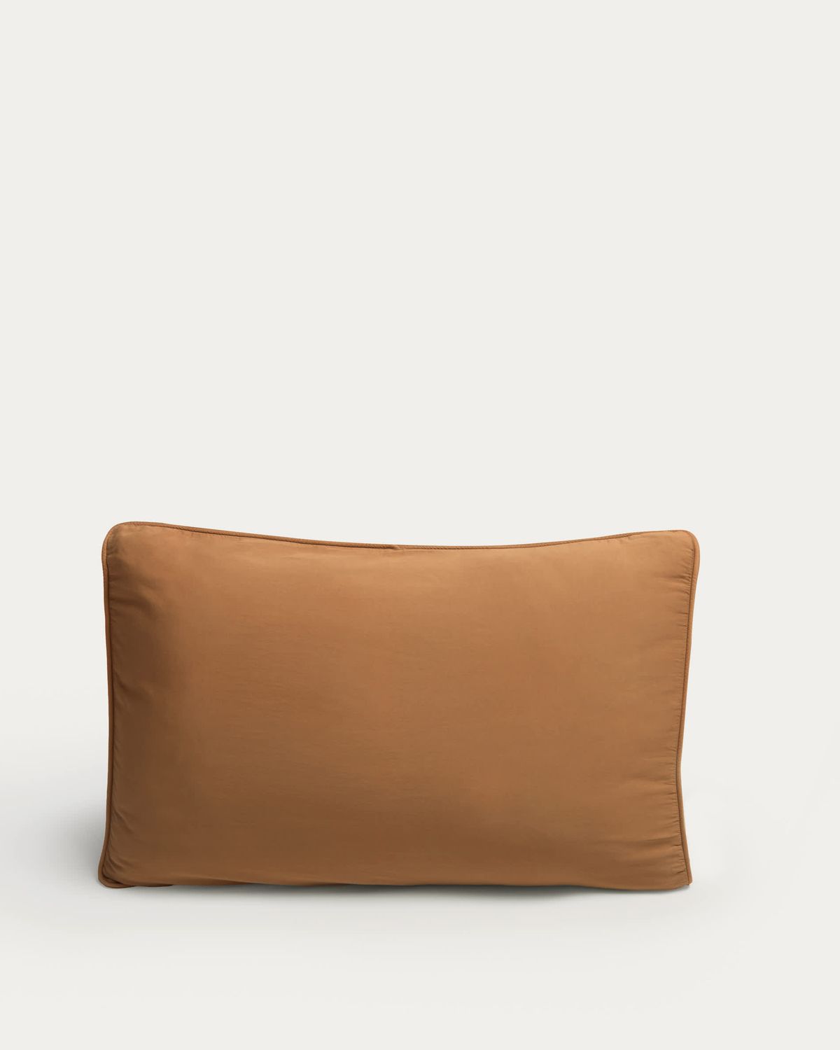 Funda de almohada Sirale 100% algodón satén acabado lavado color cobre 45 x 110 cm