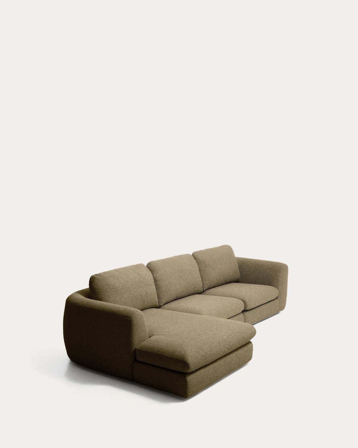 Sofá Vera 4 plazas con chaise longue izquierdo verde oliva 322 cm FSC Mix Credit