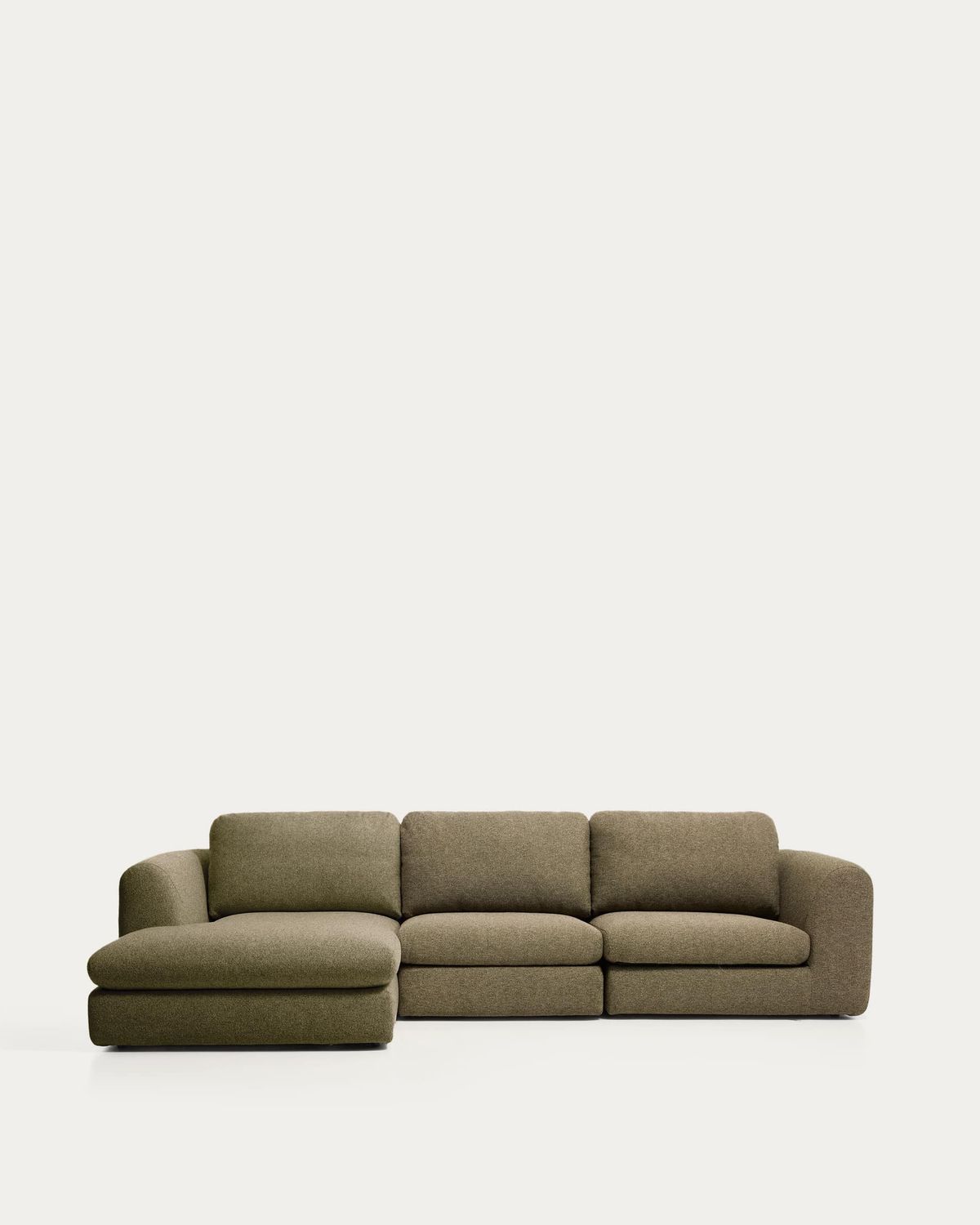 Sofá Vera 4 plazas con chaise longue izquierdo verde oliva 322 cm FSC Mix Credit