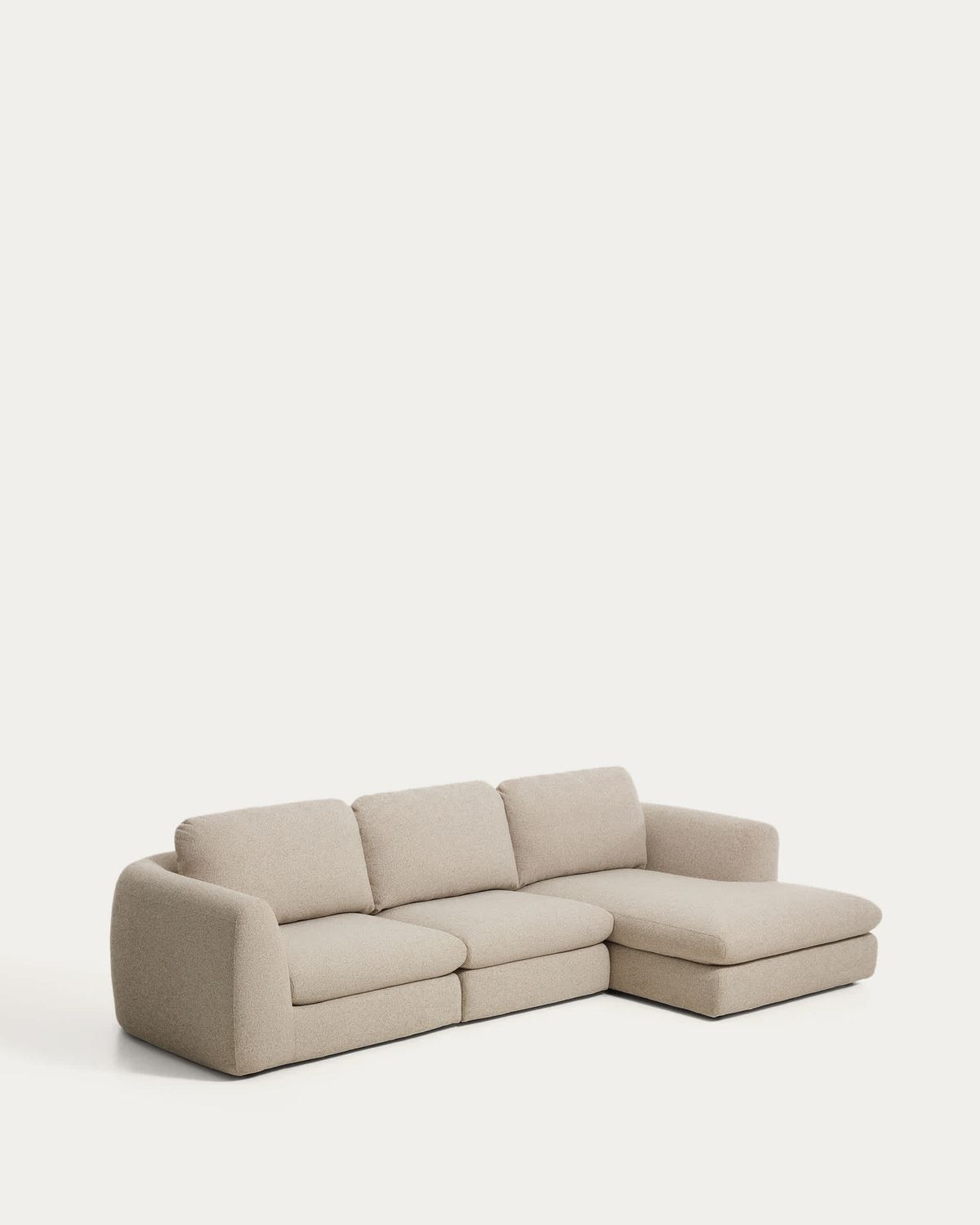 Sofá Vera 4 plazas con chaise longue derecho beige 322 cm FSC Mix Credit