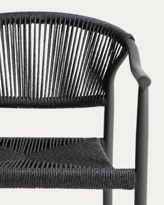 Silla apilable de exterior Livadia de aluminio grafito