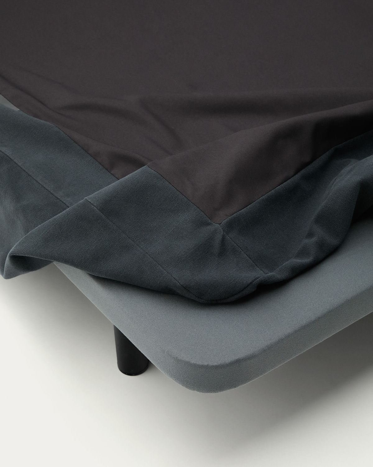 Funda para base Jaira de lino y algodón gris antracita para colchón de 180 x 200 cm