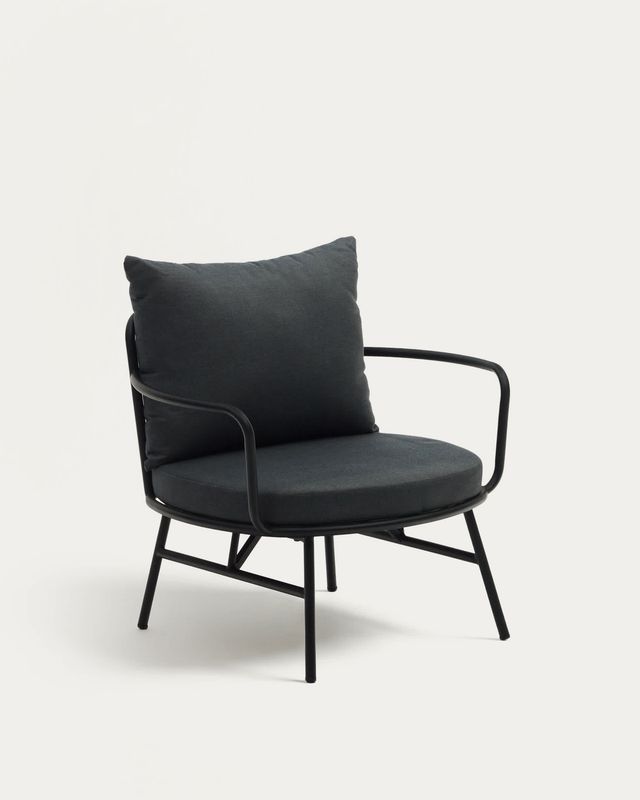 Sillón Bramant de acero con acabado negro