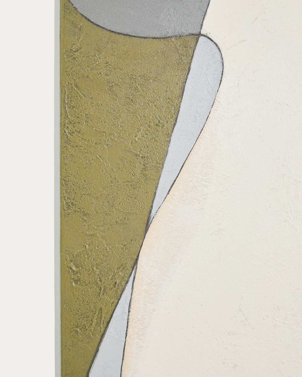 Lienzo abstracto Marvilo gris y mostaza 120 x 200 cm