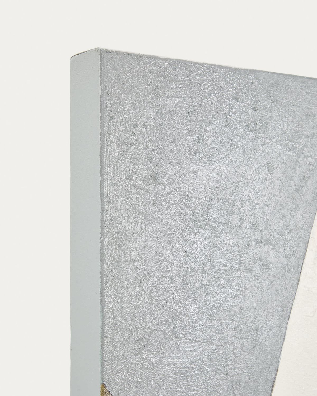 Lienzo abstracto Marvilo gris y mostaza 120 x 200 cm