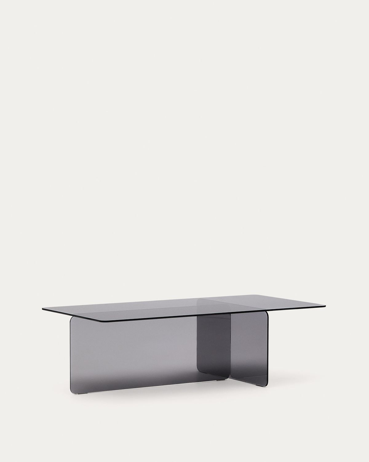 Mesa de centro Zaren de vidrio templado gris 120 x 60 cm