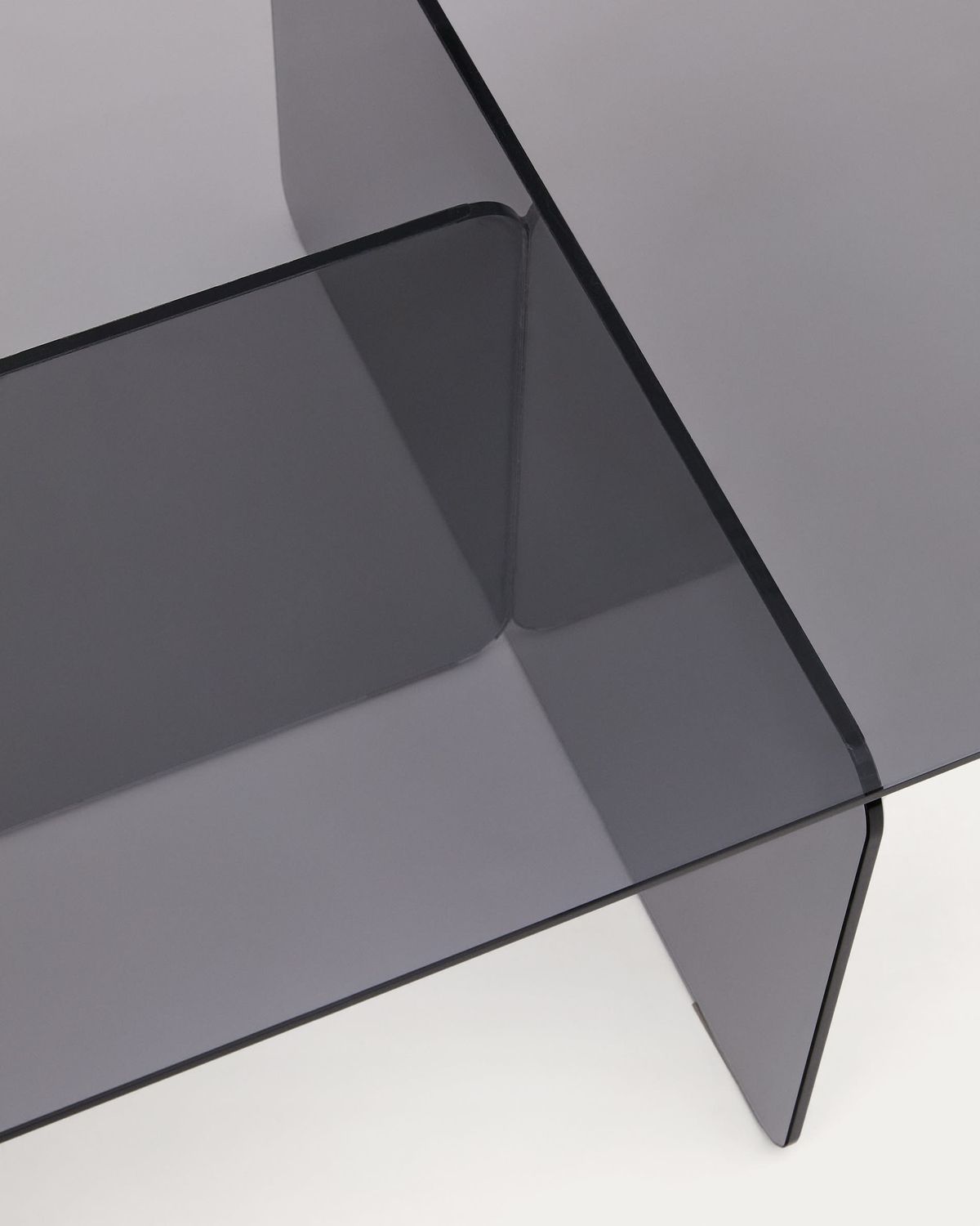 Mesa de centro Zaren de vidrio templado gris 120 x 60 cm