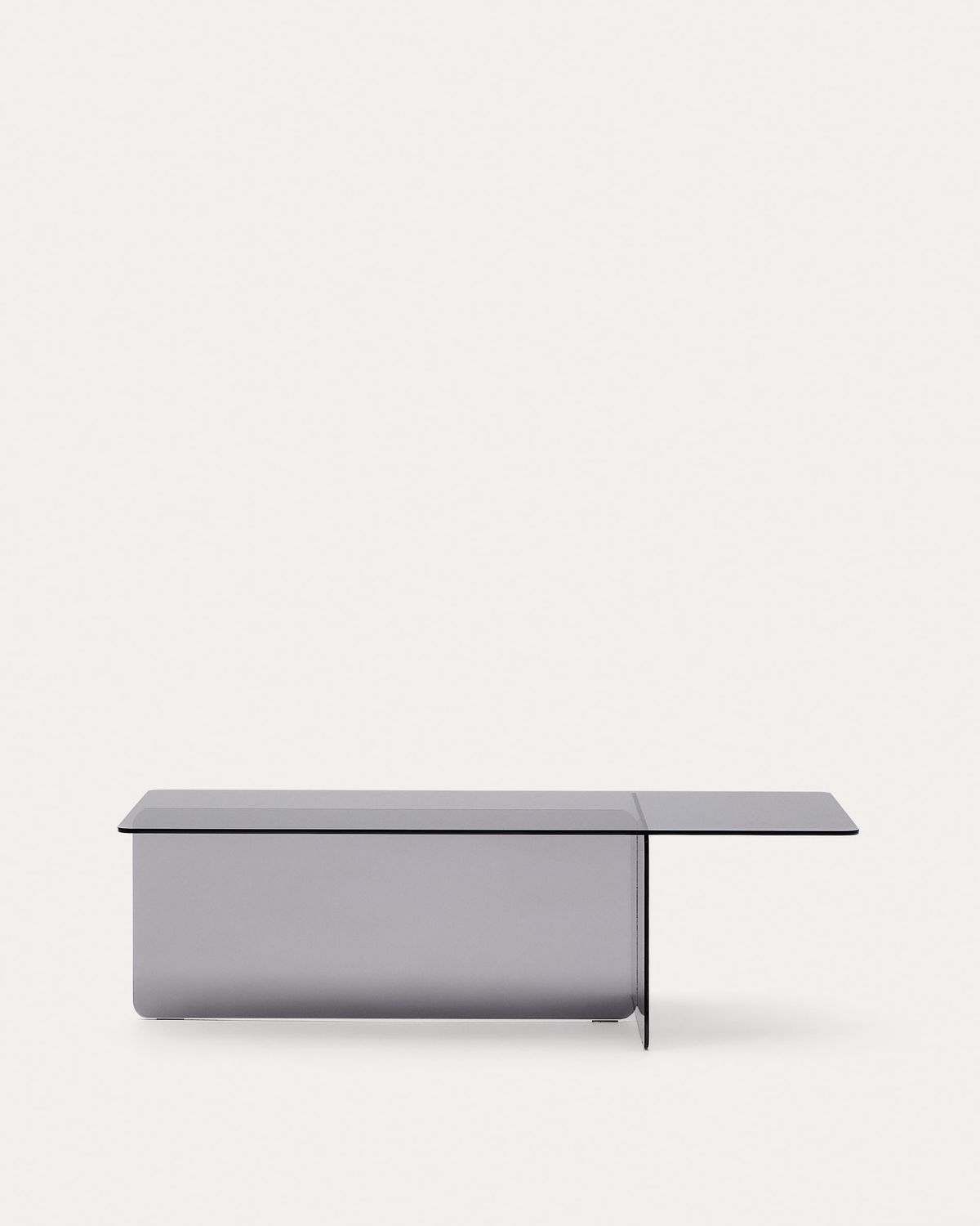 Mesa de centro Zaren de vidrio templado gris 120 x 60 cm