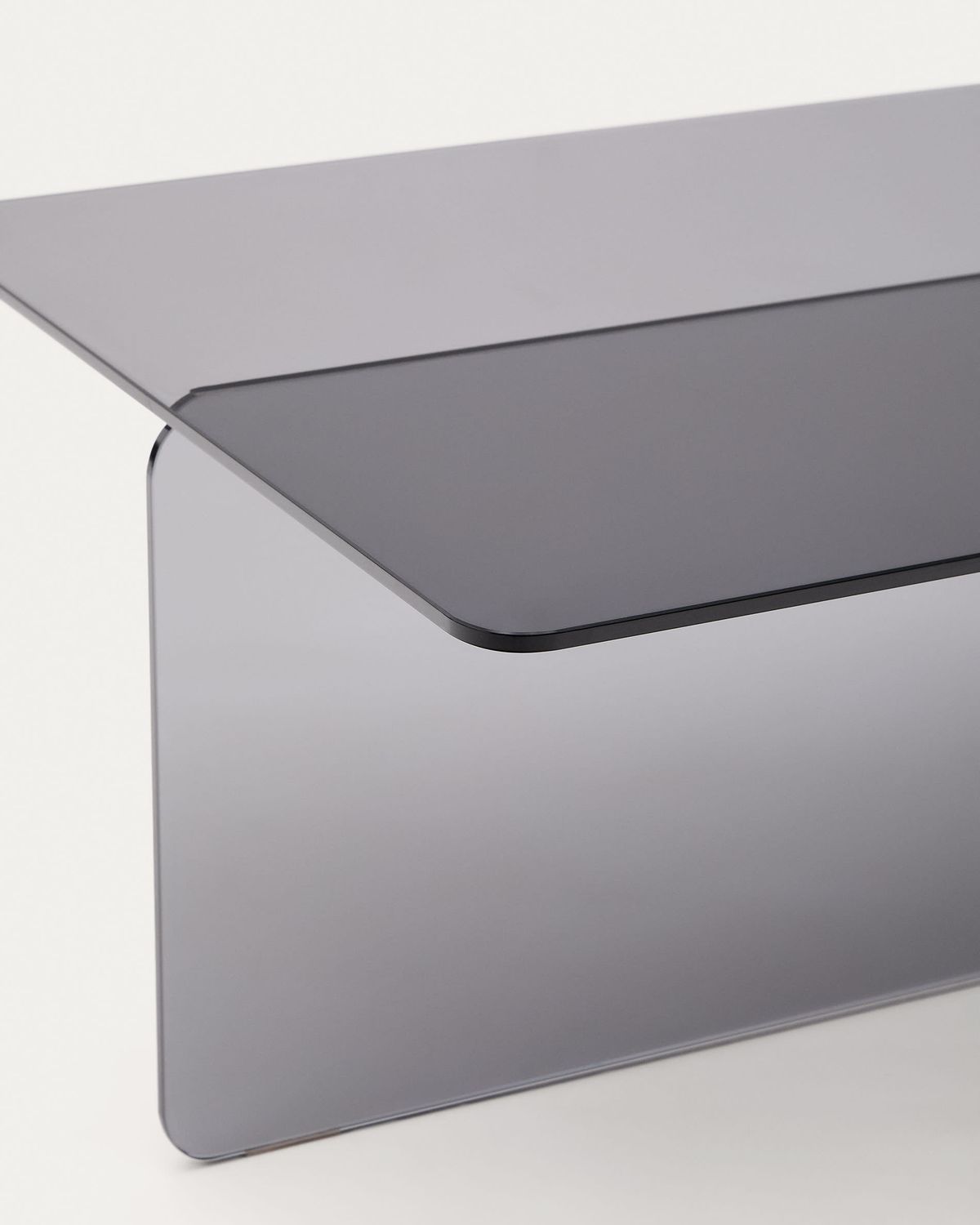 Mesa de centro Zaren de vidrio templado gris 120 x 60 cm