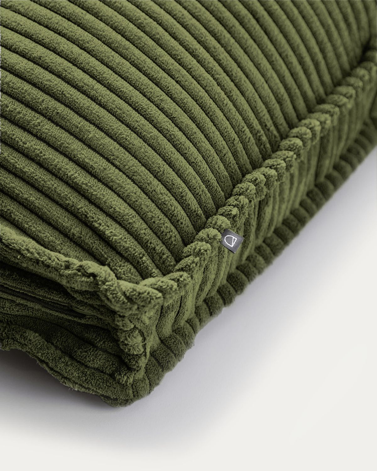 Cojín Blok retardante de fuego de pana gruesa verde 40 x 60 cm