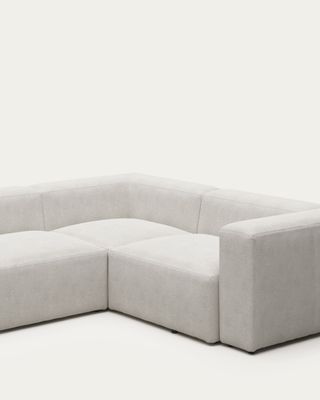 Sofá rinconero Blok 3 plazas de borrego blanco 290 x 230 cm / 230 x 320 cm FR