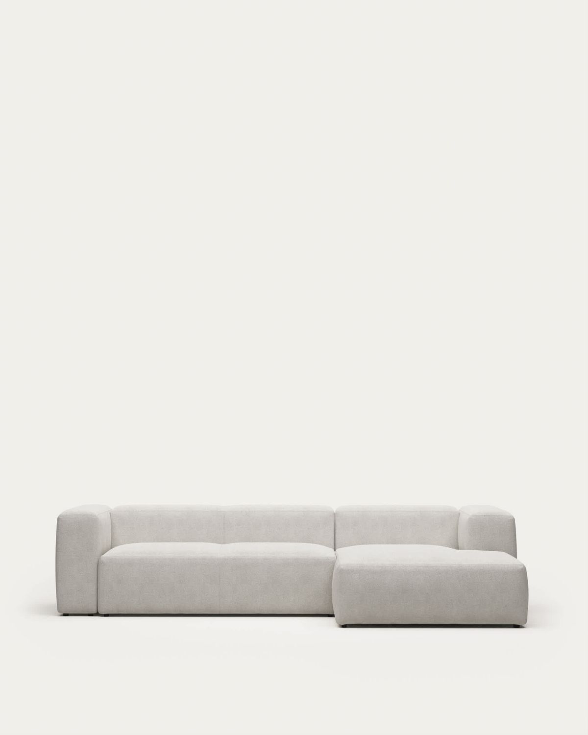 Sofá Blok 3 plazas con chaise longue derecho retardante de fuego borreguito blanco 300 cm FSC Mix Credit