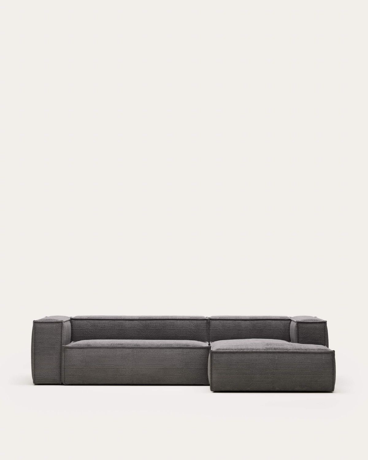 Sofá Blok 3 plazas chaise longue derecho de pana gruesa gris 300 cm FR