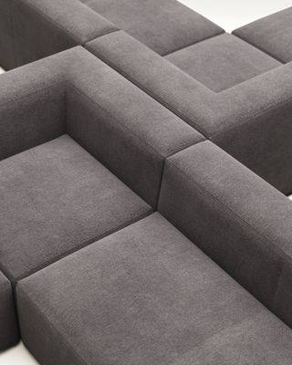 Sofá rinconero Blok 6 plazas gris 320 x 320 cm FR