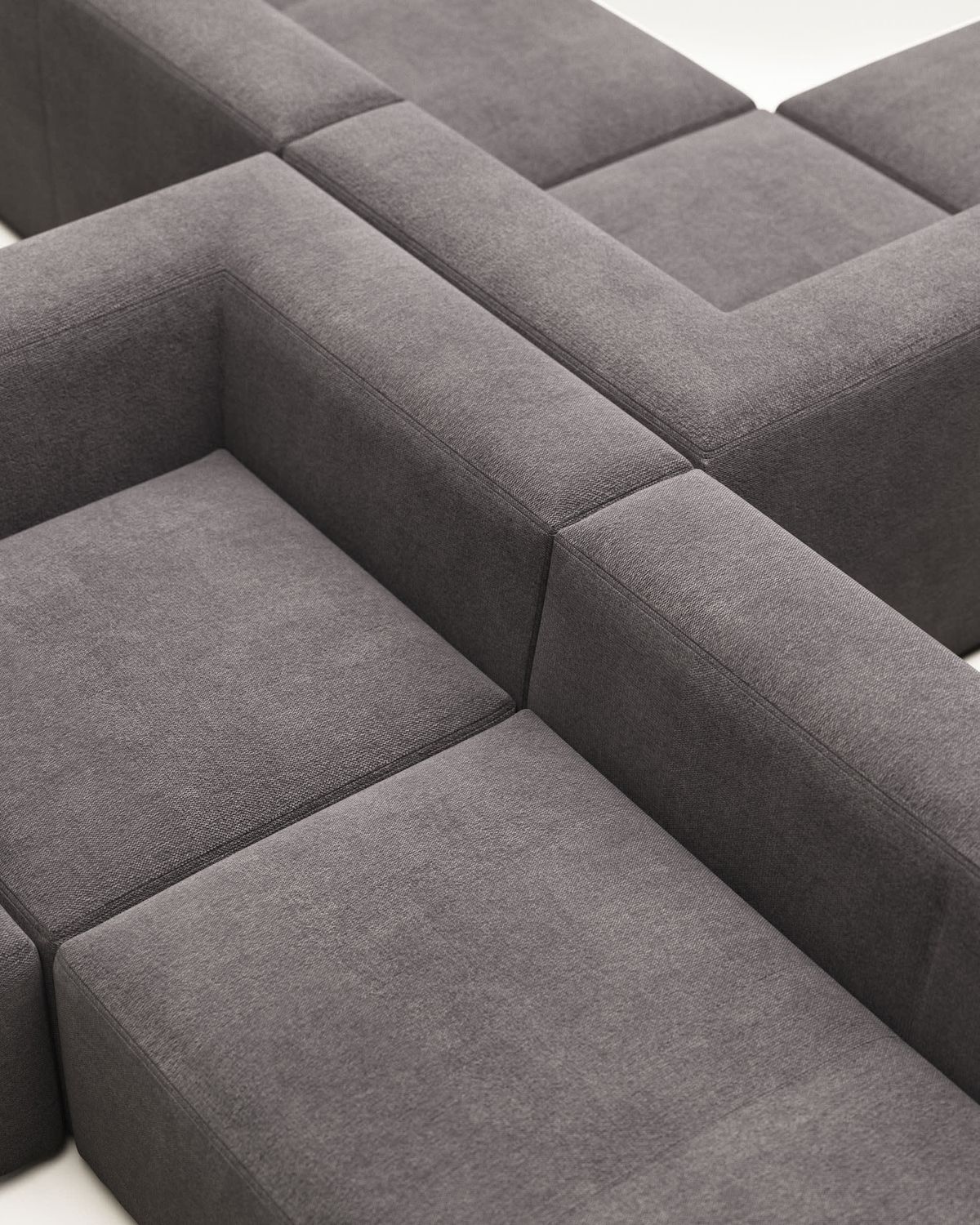 Sofá rinconero Blok 6 plazas gris 320 x 320 cm FR