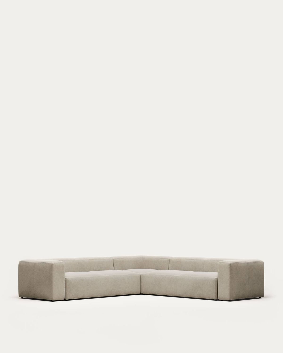 Sofá rinconero Blok 6 plazas retardante de fuego de chenilla beige 320 x 320 cm