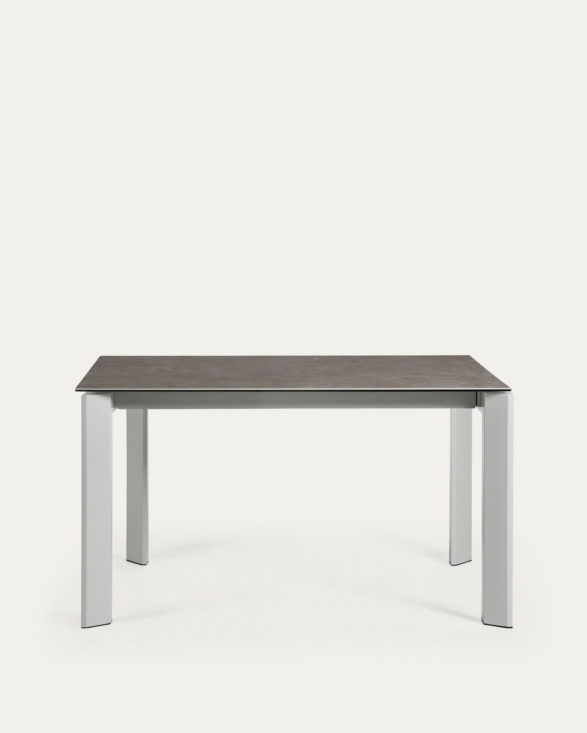Mesa extensible Axis porcelánico acabado Vulcano Ceniza patas de acero gris 140 (200) cm
