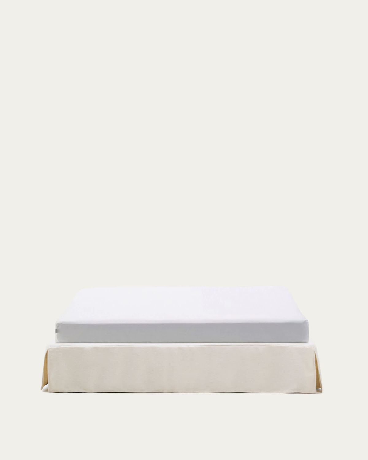 Base desenfundable Jaira de chenilla blanco para colchón de 180 x 200 cm