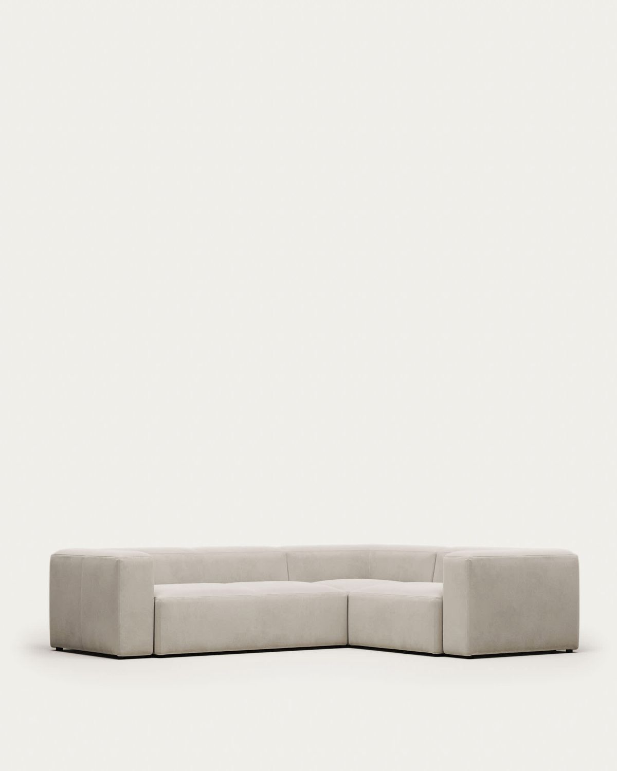 Sofá rinconero Blok 3 plazas retardante de fuego de chenilla blanco 290 x 230 cm / 230 x 290 cm