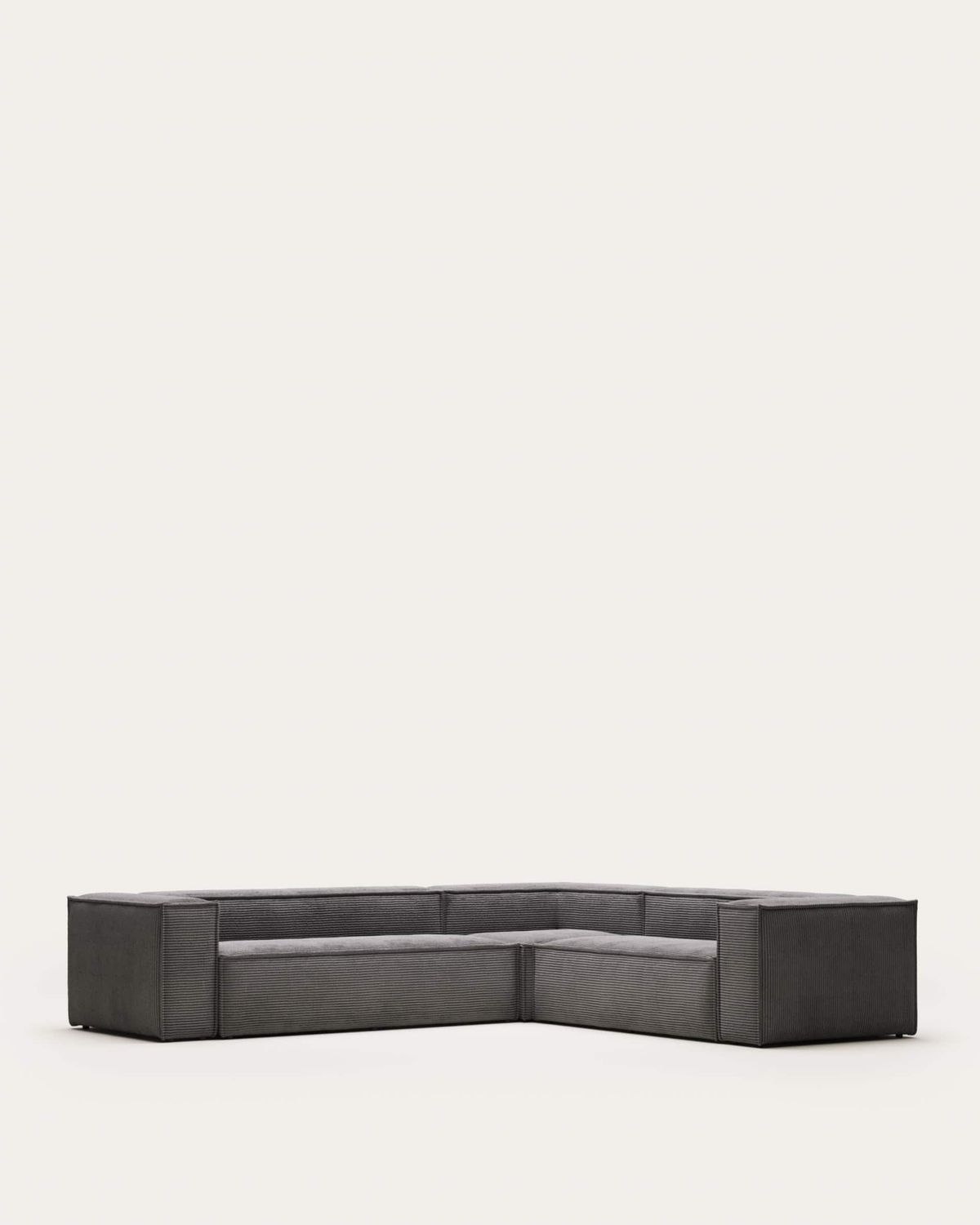 Sofá rinconero Blok 5 plazas de pana gruesa gris 320 x 290 cm / 290 x 320 cm FR