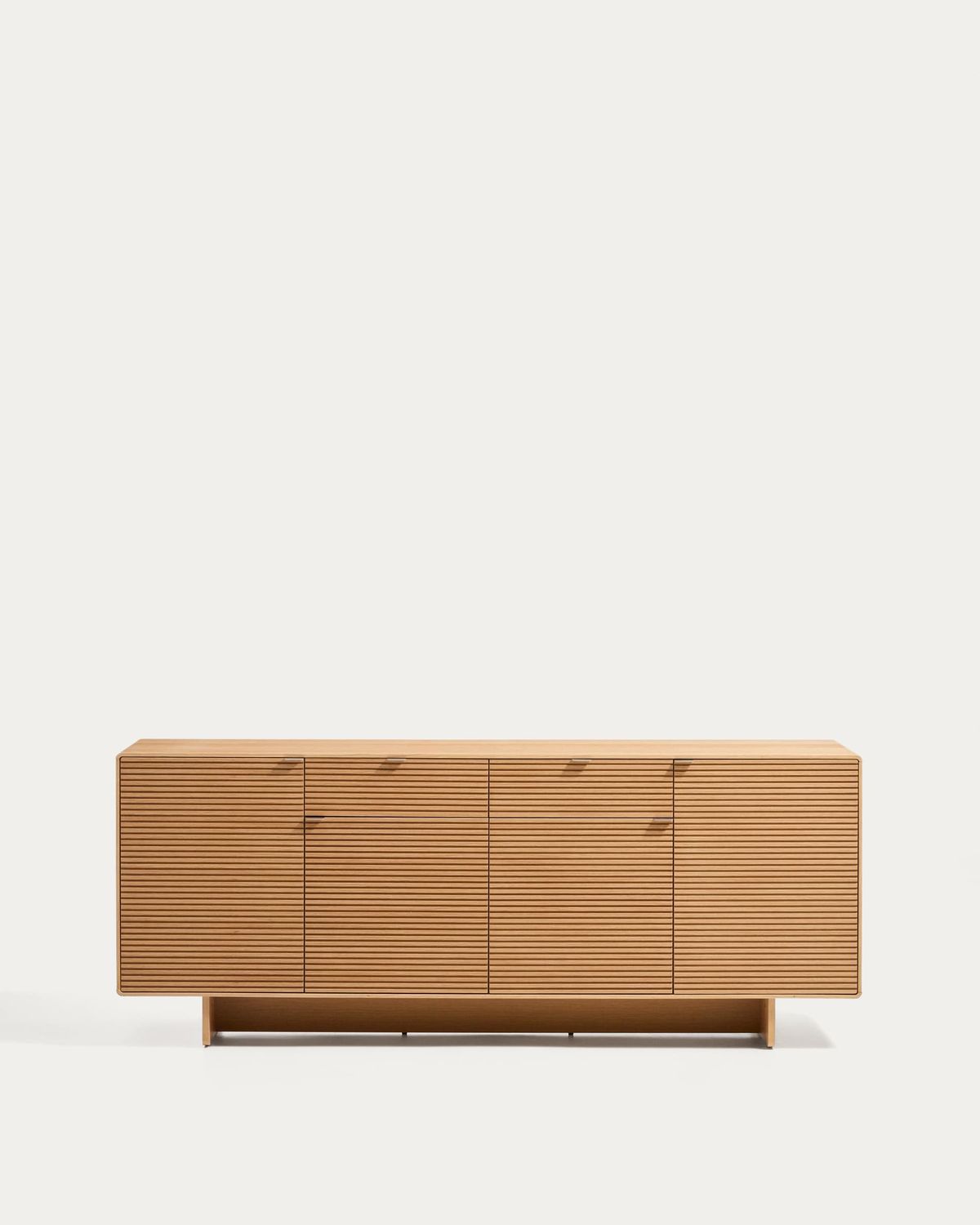 Aparador Norlen 4 puertas y 2 cajones de chapa de roble acabado tono natural FSC Mix Credit 194,5 x 78 cm