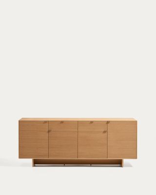 Aparador Norlen 4 puertas y 2 cajones de chapa de roble acabado tono natural FSC Mix Credit 194,5 x 78 cm