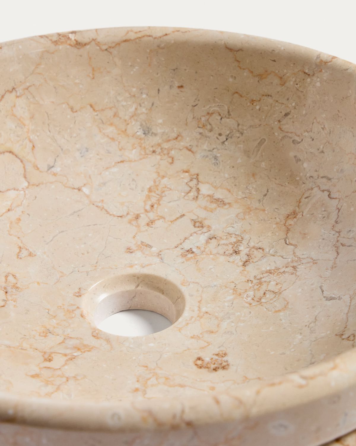 Lavabo encimera Dalven de mármol beige Ø 40 cm
