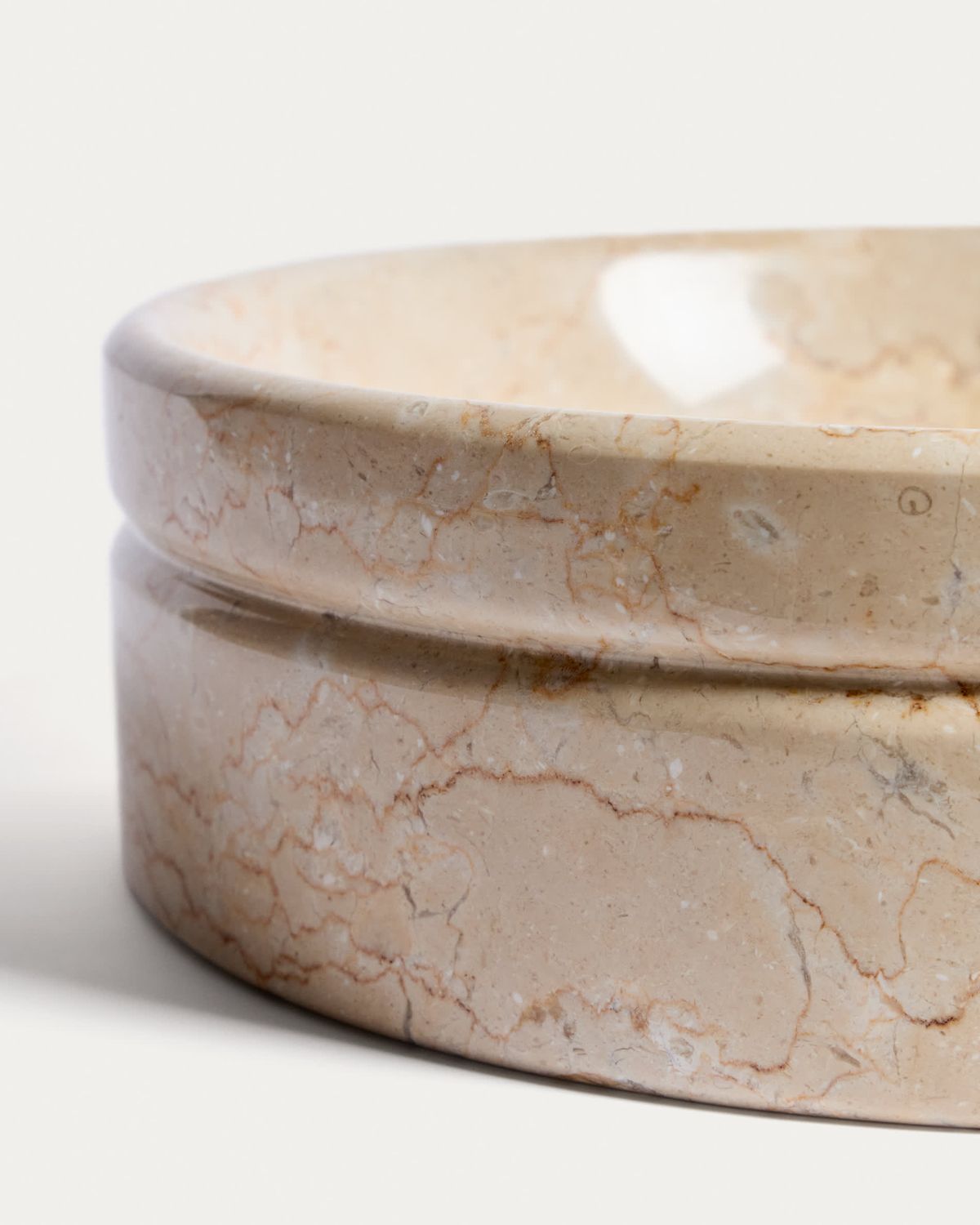 Lavabo encimera Dalven de mármol beige Ø 40 cm
