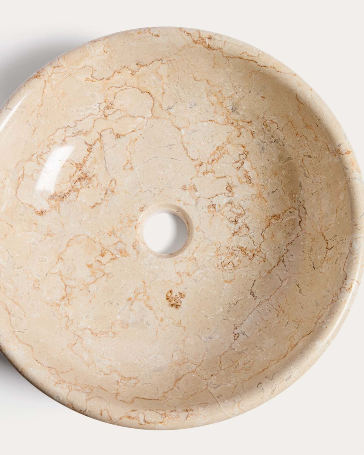 Lavabo encimera Dalven de mármol beige Ø 40 cm