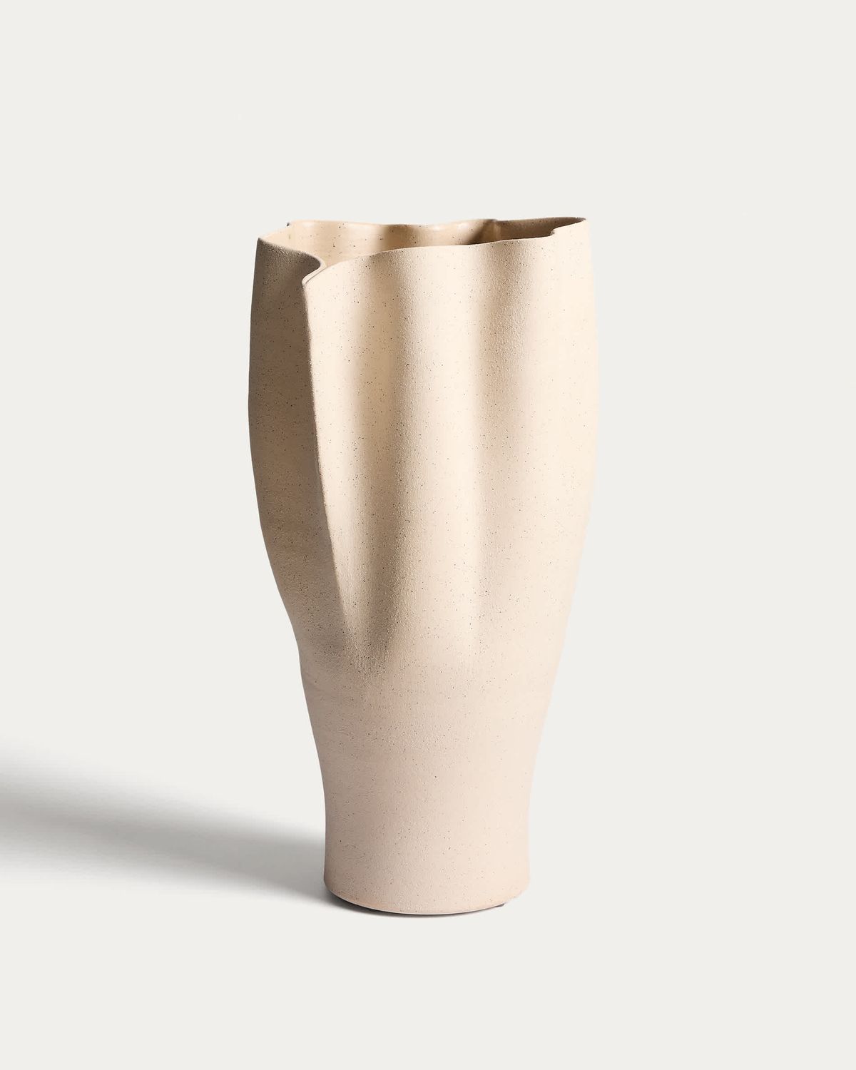 Jarrón Nilea de cerámica beige 44 cm