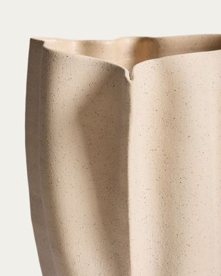 Jarrón Nilea de cerámica beige 44 cm
