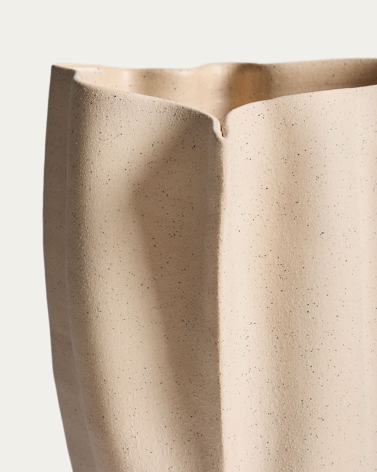Jarrón Nilea de cerámica beige 44 cm