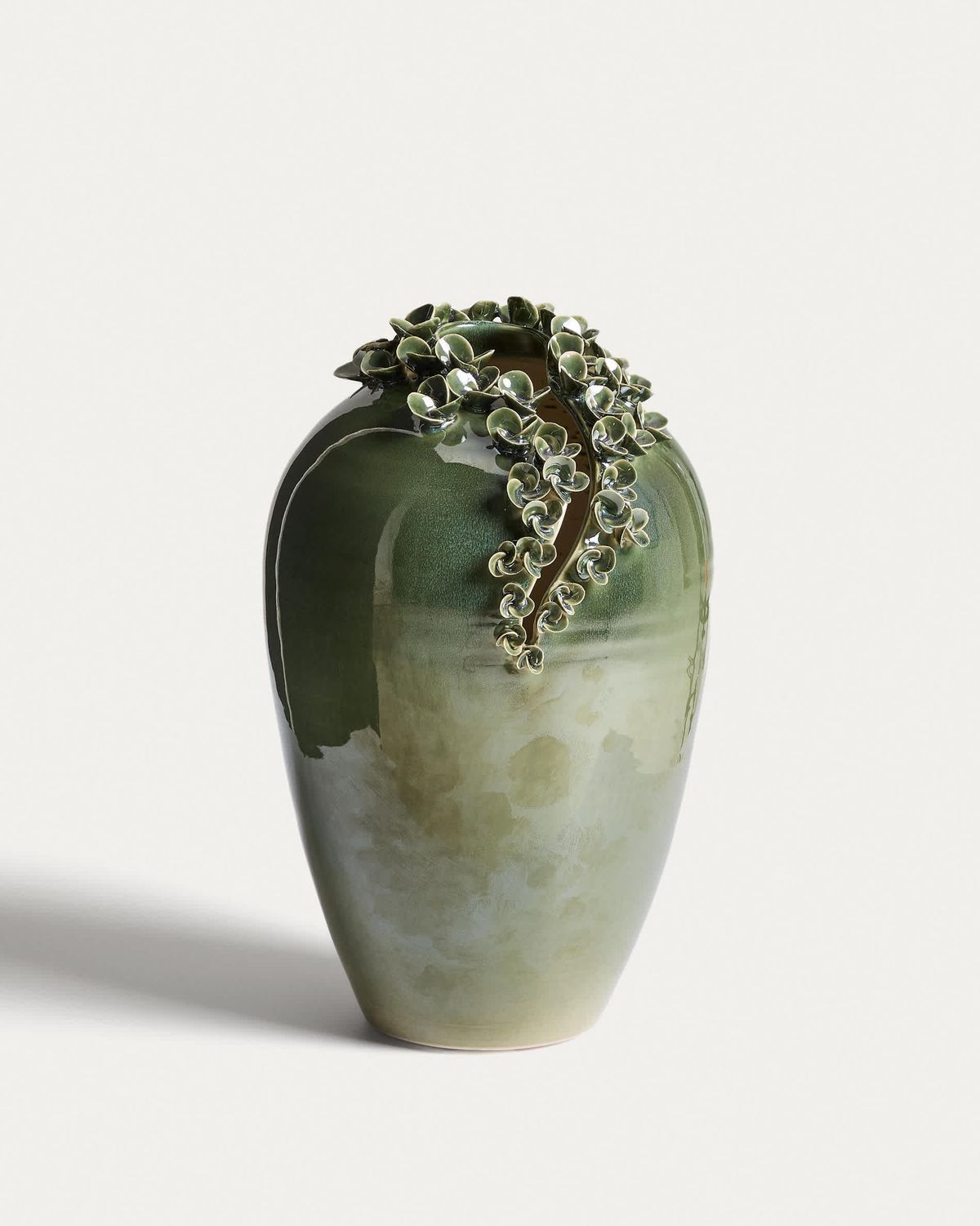 Jarrón Ederia de cerámica verde oliva 33 cm