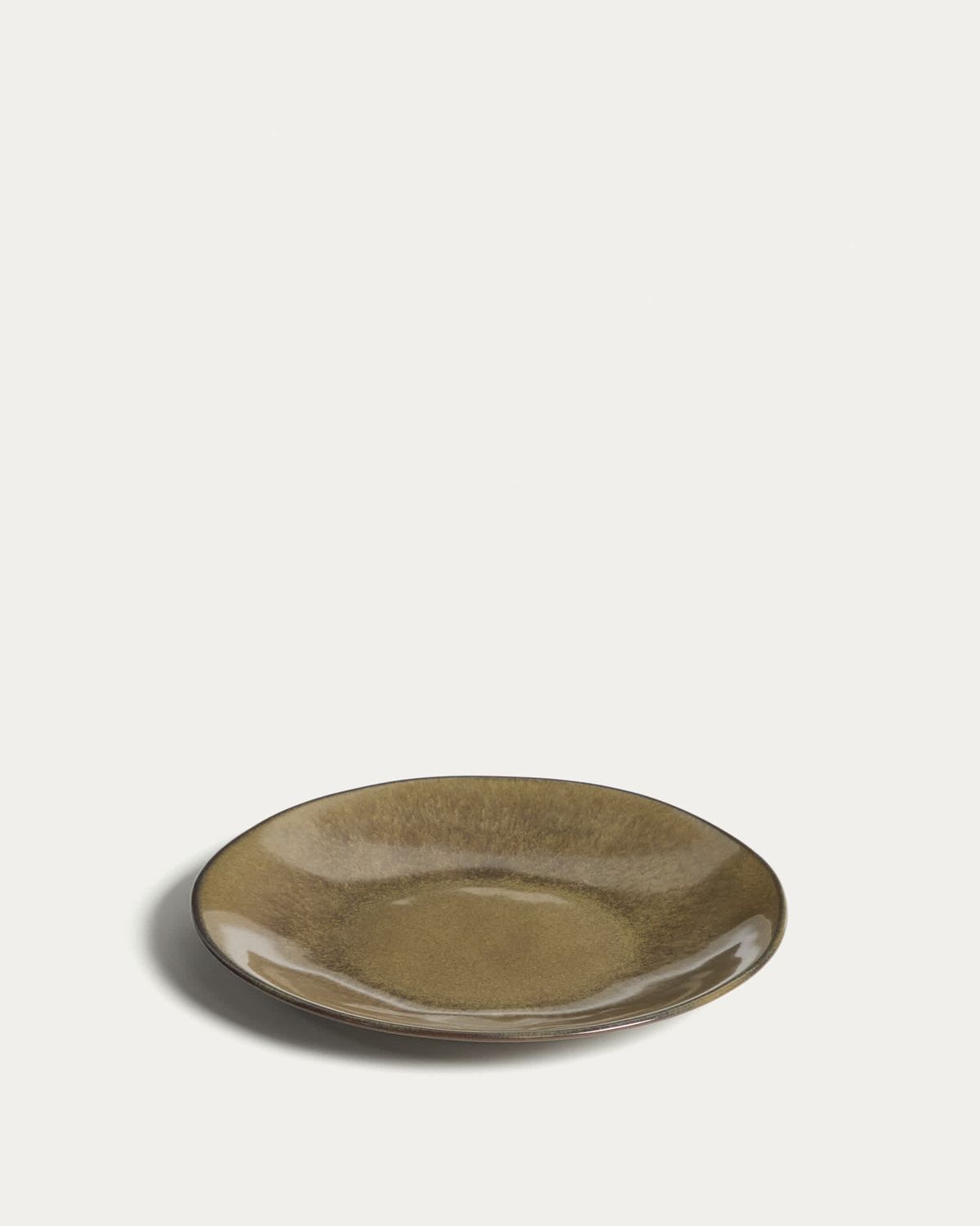 Plato de postre Aderno de cerámica verde musgo