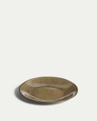 Plato de postre Aderno de cerámica verde musgo