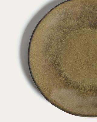 Plato de postre Aderno de cerámica verde musgo