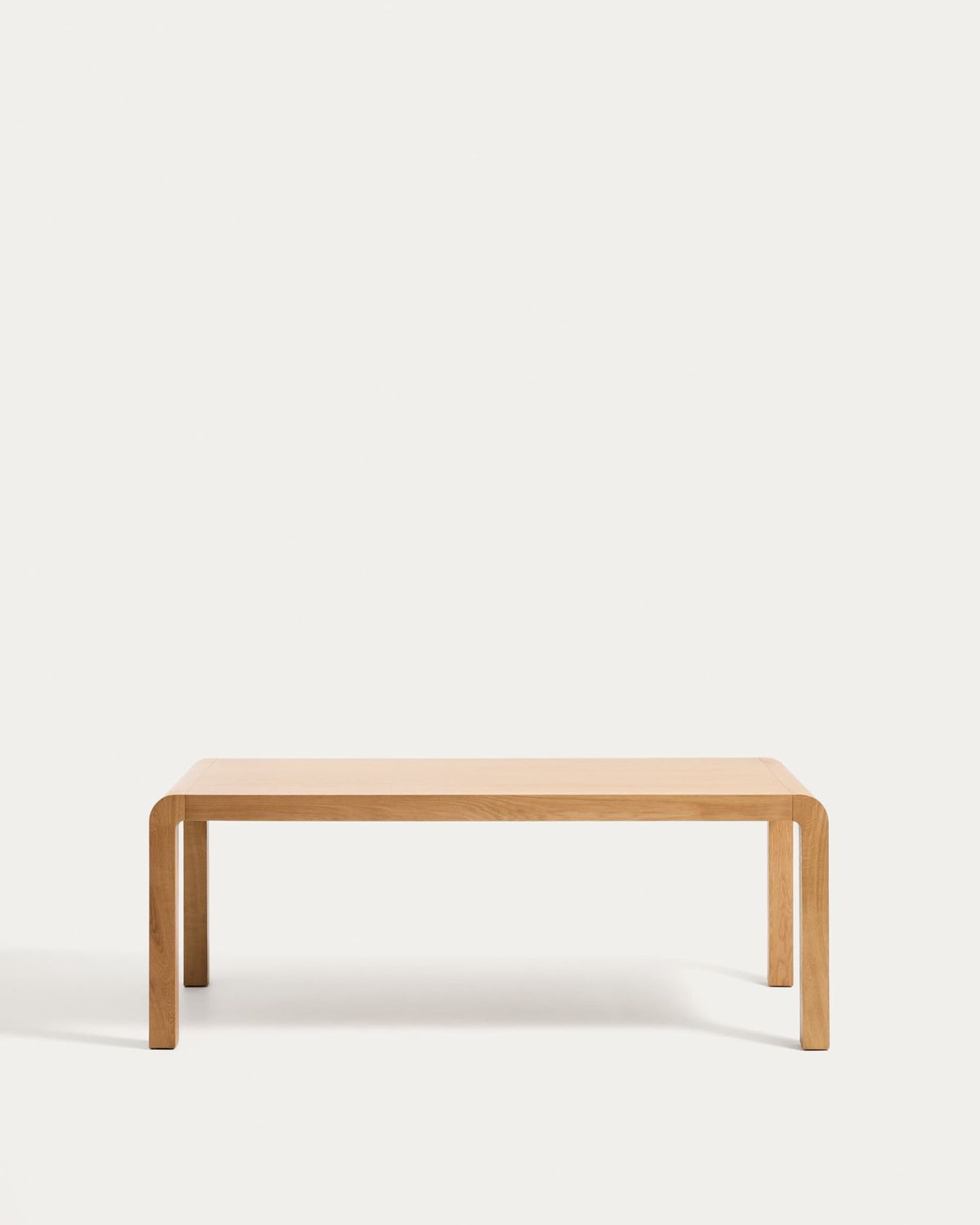 Mesa extensible Erisia de madera maciza de roble con acabado tono natural 200 (280) x 100 cm FSC 100%