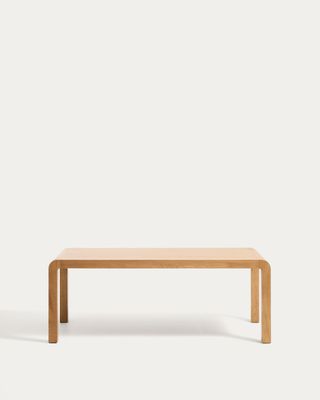 Mesa extensible Erisia de madera maciza de roble con acabado tono natural 200 (280) x 100 cm FSC 100%