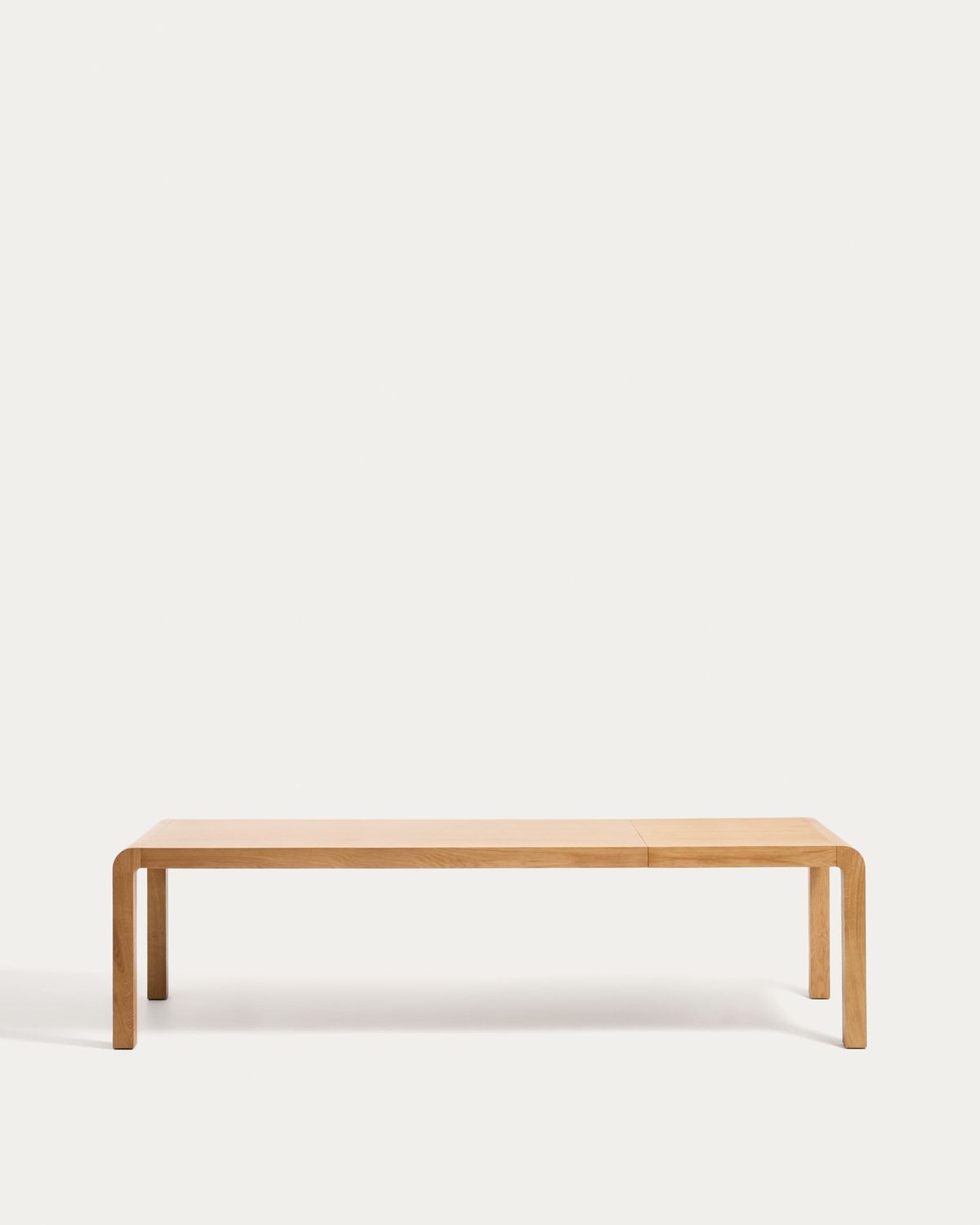 Mesa extensible Erisia de madera maciza de roble con acabado tono natural 200 (280) x 100 cm FSC 100%