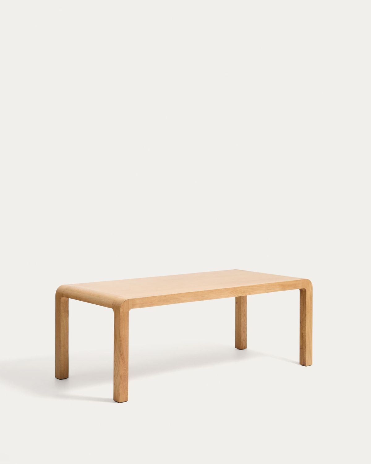 Mesa extensible Erisia de madera maciza de roble con acabado tono natural 200 (280) x 100 cm FSC 100%