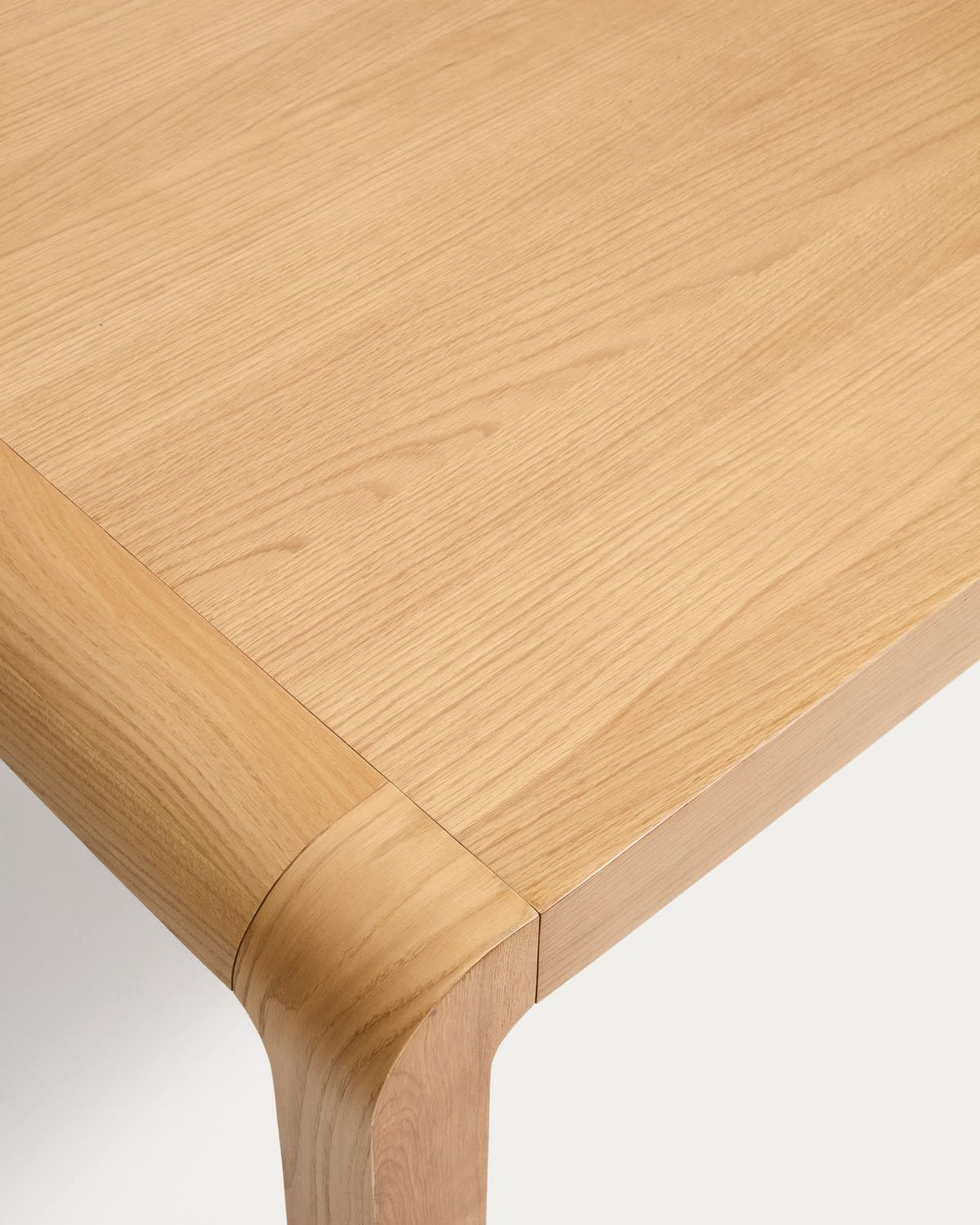 Mesa extensible Erisia de madera maciza de roble con acabado tono natural 200 (280) x 100 cm FSC 100%