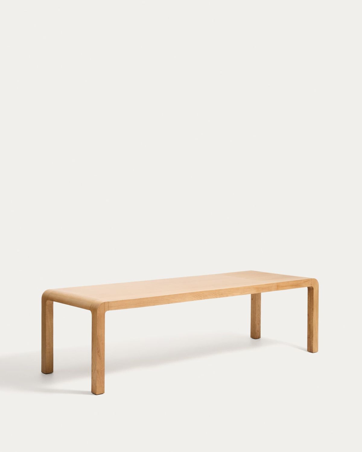 Mesa extensible Erisia de madera maciza de roble con acabado tono natural 200 (280) x 100 cm FSC 100%