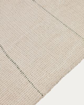 Alfombra Lisdan de fibras sintéticas crudo con detalle gráfico verde 160 x 230 cm