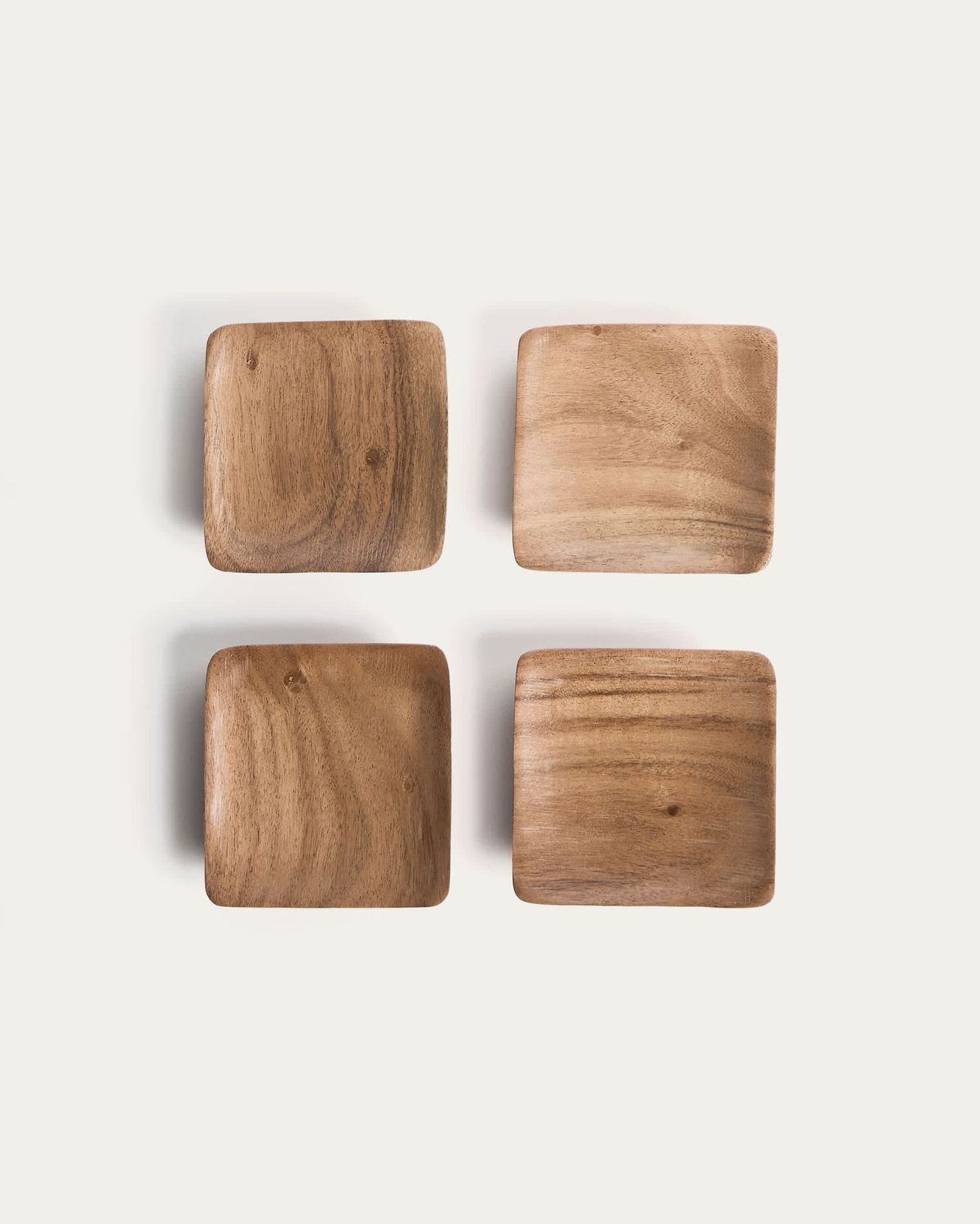 Set Rovin de 4 posavasos de madera de acacia