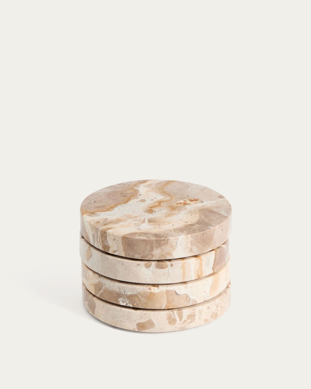 Set Malder de 4 posavasos de mármol beige