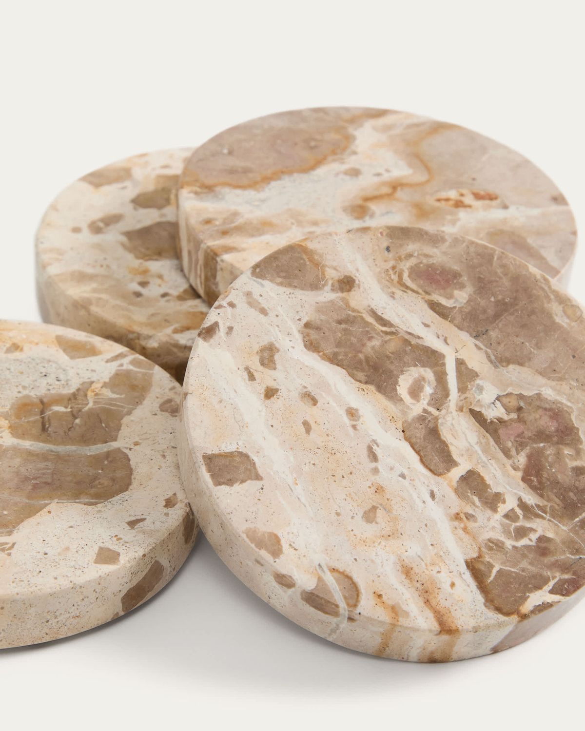Set Malder de 4 posavasos de mármol beige