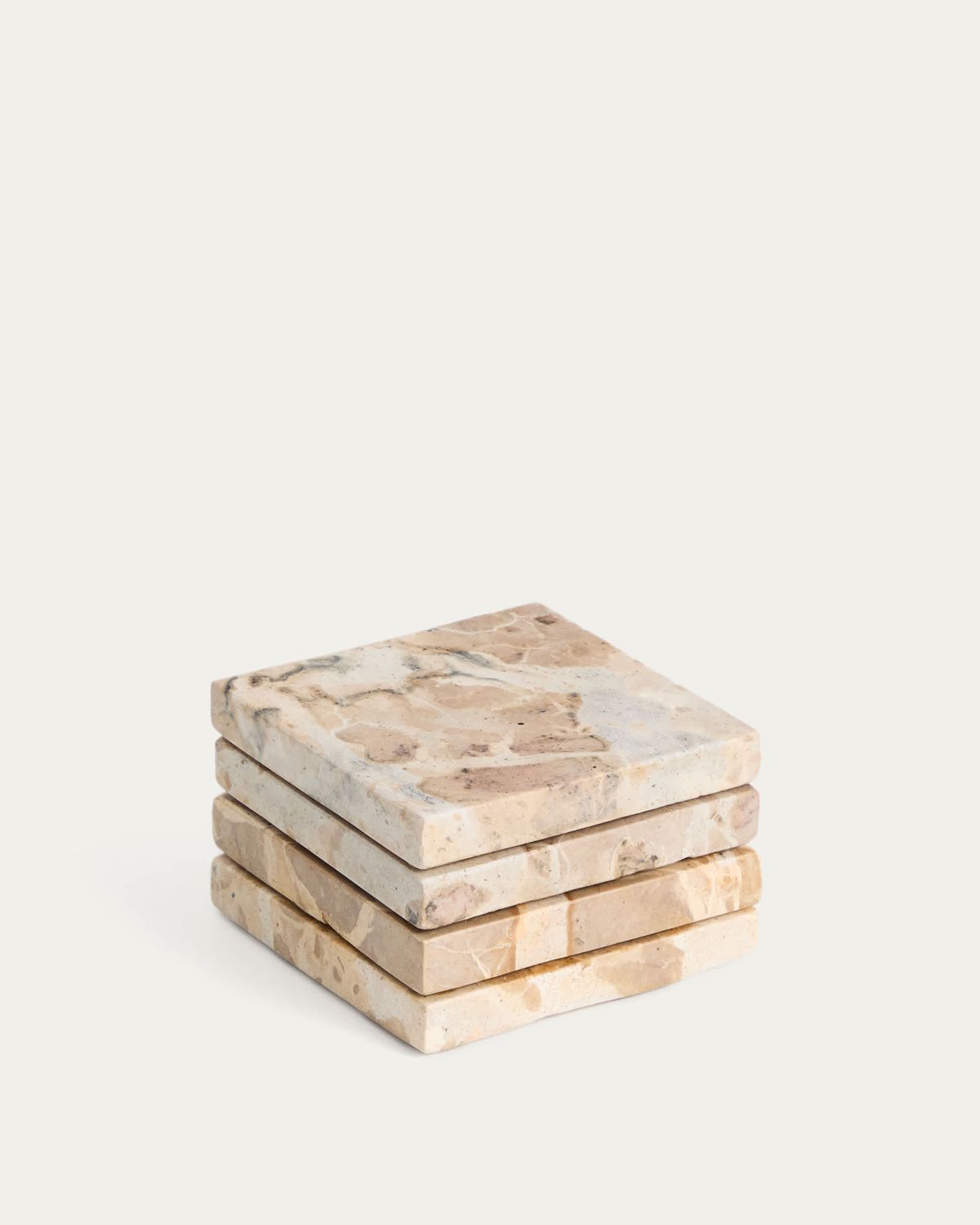 Set Malder de 4 posavasos de mármol beige