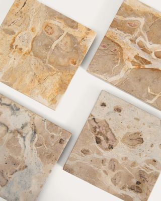 Set Malder de 4 posavasos de mármol beige