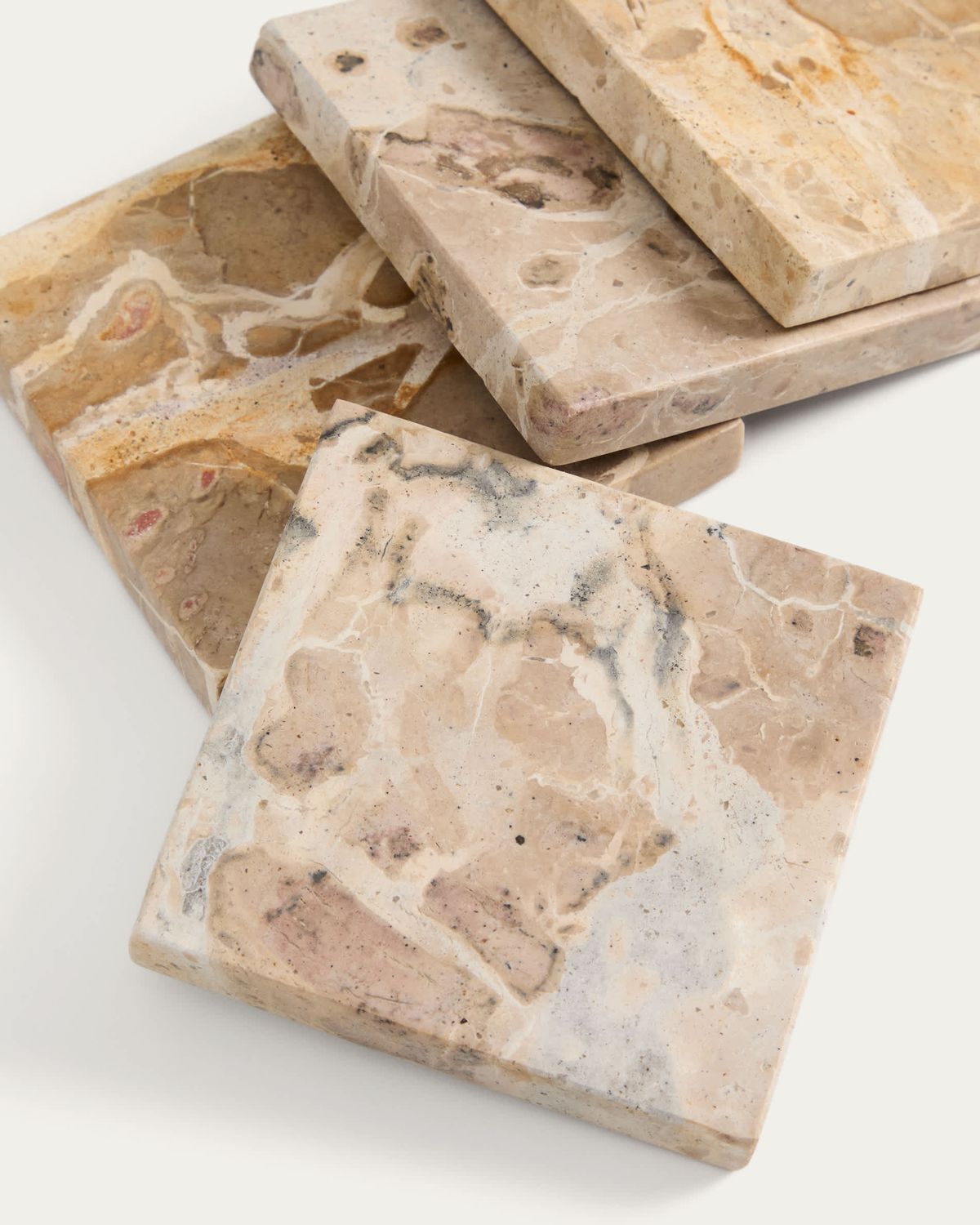 Set Malder de 4 posavasos de mármol beige